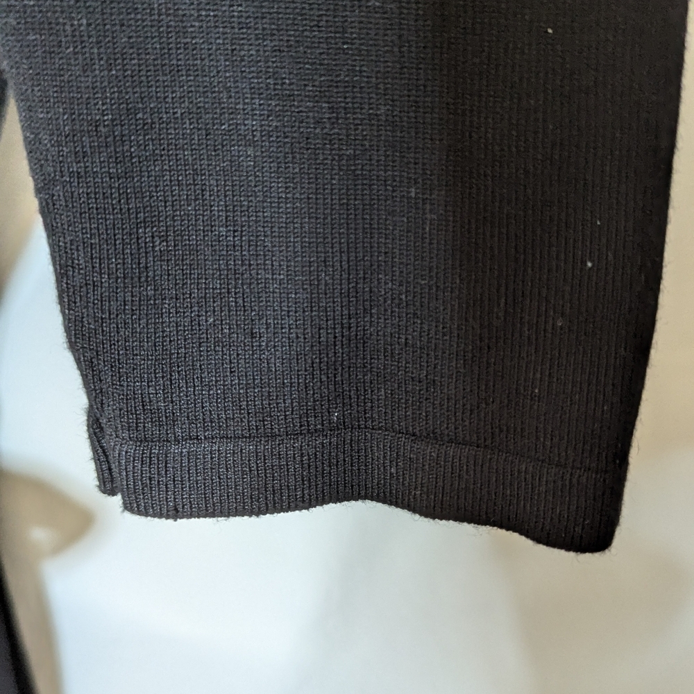Ravel knit belted ruffled sweater jacket coat black sz M rayon nylon - Picture 7 of 9